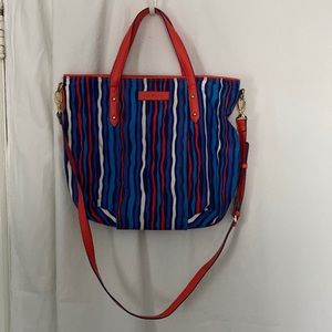 Vera Bradley Preppy Poly Crossbody Bag Cobalt Stripe